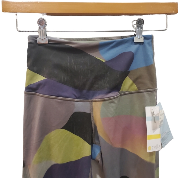 Zella New Hugh Waist Crop Leggings Size XS NWT Colorful Tie Knot Ankle - Picture 3 of 6